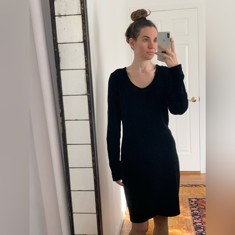 VTG 90s black chunky ribbed dress medium